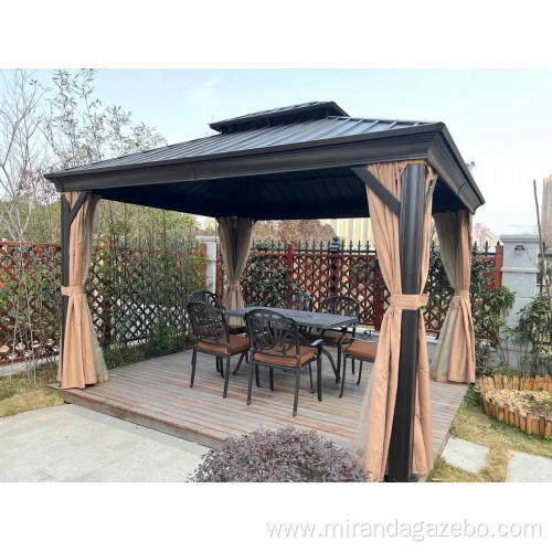 outdoor aluminum gazebo 12x10 Waterp roof Shade